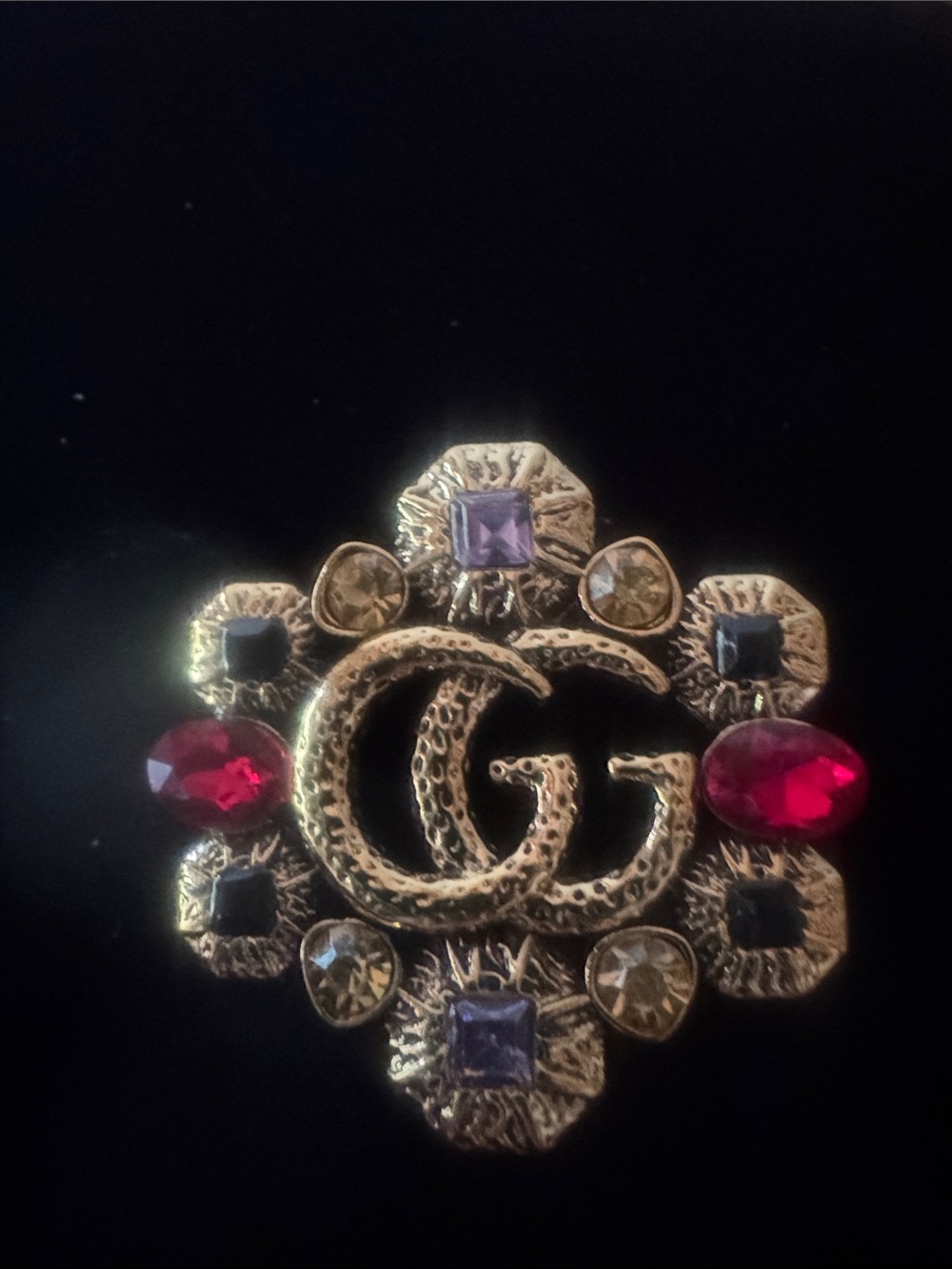 Brooch Gold-Tone Crystal Accent Brooch -